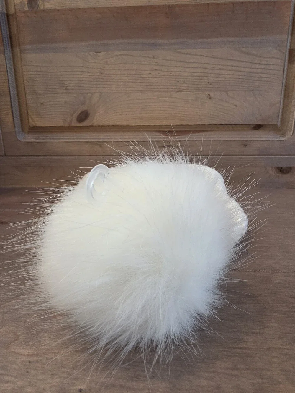 Dillard's Ivory Knit Faux Fur Pom-Pom Beanie